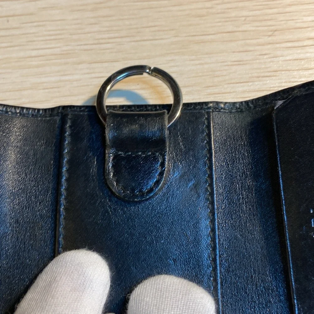 Bvlgari Black Leather Vintage key case/2 card holder - Picture 8 of 11